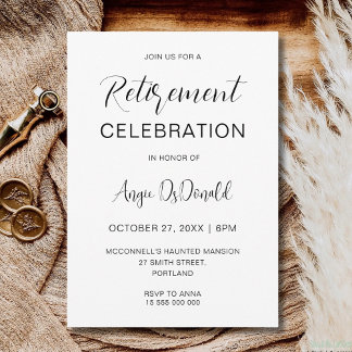 Convites Minimalist Retirement Party Corporate Retirement