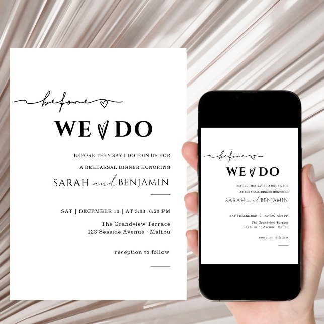 Convites Minimalist Simple Rehearsal Dinner Invitation (Criador carregado)