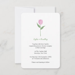 Convites Minimalist Soft Pink Tulip