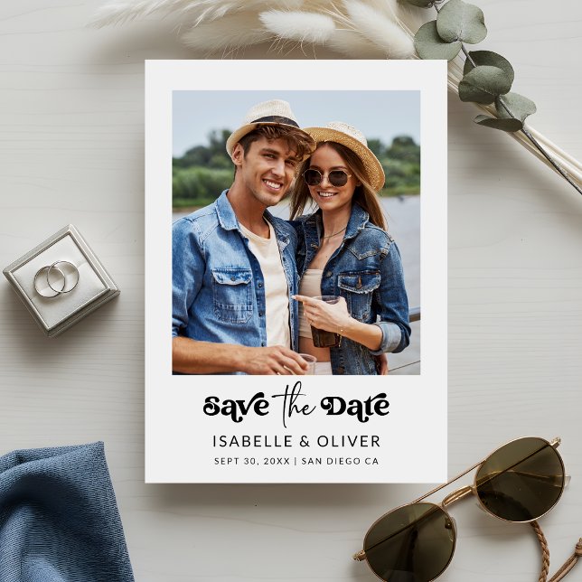 Convites Minimalist Style One Photo Save The Date (Minimalist Style One Photo Save The Date Invitation)