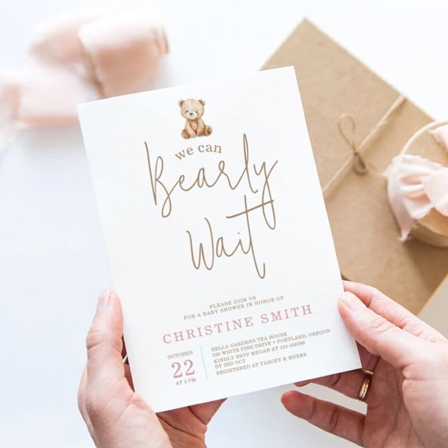 Convites Minimalist Teddy Bear Baby Shower (Criador carregado)