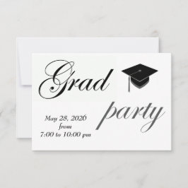 Convites Minimalist Text High School Graduation Party 