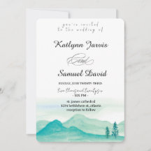 Minimalist Watercolor Pine Tree Mountain