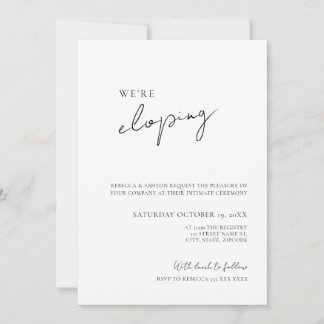 Convites Minimalist Wedding Elopement Invitation