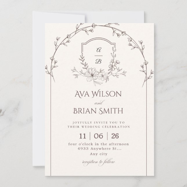 Convites Minimalist Wedding Invitation (Frente)