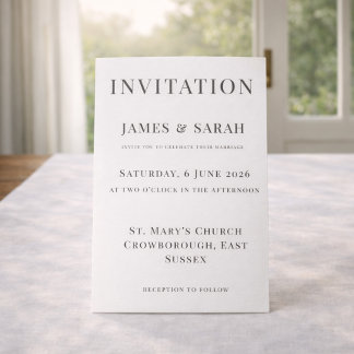 Convites Minimalist Wedding Invitation Template | Elegant