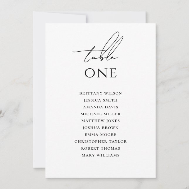 Convites Minimalist Wedding Seating Chart | Elegant Simple  (Frente)