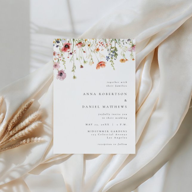 Convites Minimalist Wildflower Wedding (Criador carregado)
