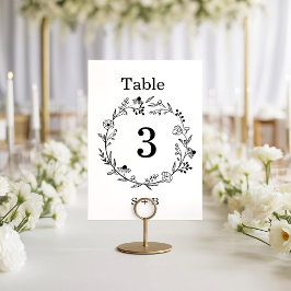 Convites minimalist Wildflower Wreath Folk Rustic Wedding 