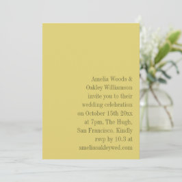 Convites Minimalist Yellow Elegant Stylish Modern Wedding