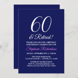 Convites Minimalista 60 e Aposentado Roupa de Aposentadoria