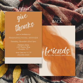 Convites Minimalista Ação de Graças Terracota Friendsgiving