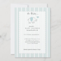 Minimalista Azul Empoeirado Oh Bebê Elefante Esboç