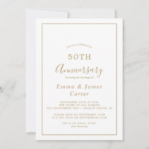 Convites Minimalista Bodas de Ouro 50 Anos de Casamento