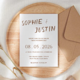 Convites Minimalista Boho Elegante Rota de Casamento