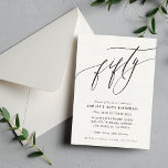 Convites MINIMALISTA Caligrafia 50º aniversário<br><div class="desc">por kat massard / WWW.SIMPLYSWEETPAPERIE.COM Adorem o design,  mas gostariam de ver algumas mudanças - outro esquema de cores,  produto,  adicionar uma fotografia ou adaptar para uma ocasião diferente - sem preocupações,  simplesmente contactem-me,  kat@simplysweetPAPERIE.com Tenho o prazer de ajudar!</div>
