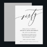 Convites MINIMALISTA Caligrafia 60º aniversário<br><div class="desc">por kat massard / WWW.SIMPLYSWEETPAPERIE.COM Adorem o design,  mas gostariam de ver algumas mudanças - outro esquema de cores,  produto,  adicionar uma fotografia ou adaptar para uma ocasião diferente - sem preocupações,  simplesmente contactem-me,  kat@simplysweetPAPERIE.com Tenho o prazer de ajudar!</div>
