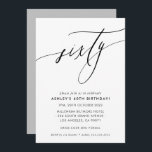 Convites MINIMALISTA Caligrafia 60º aniversário<br><div class="desc">por kat massard / WWW.SIMPLYSWEETPAPERIE.COM Adorem o design,  mas gostariam de ver algumas mudanças - outro esquema de cores,  produto,  adicionar uma fotografia ou adaptar para uma ocasião diferente - sem preocupações,  simplesmente contactem-me,  kat@simplysweetPAPERIE.com Tenho o prazer de ajudar!</div>