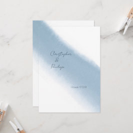 Convites Minimalista Caligrafia Azul Aquarela Save the Date