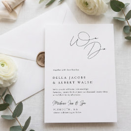 Convites Minimalista Caligrafia Elegante Casamento Preto Br