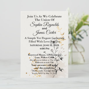 Convites Minimalista Casamento com Design de Arte Elegant