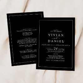 Convites Minimalista | Casamento Preto Tudo Em Um