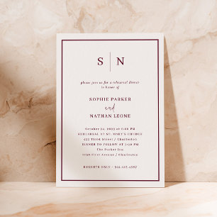 Convites Minimalista Chic Jantar de Ensaios Branco e Borg
