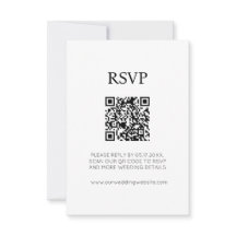 Minimalista Chique RSVP de Casamento Preto e Branc