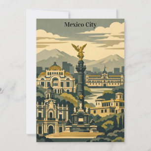 Convites Minimalista Cidade do México Antiga Viagem CDMX
