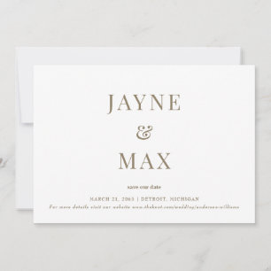 Convites Minimalista Classy Branco e Dourado Casamento Salv