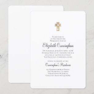 Convites Minimalista com funeral memorável transversal