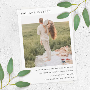 Convites Minimalista de chic Foto simples moderna Casamen