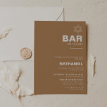 Convites Minimalista Elegante Bar Brown Formal Mitzvah<br><div class="desc">Este convite à bar marrom mitzvah,  elegante e minimalista,  é perfeito para uma celebração tradicional de eventos religiosos. A design apresenta uma bela fonte em um fundo branco marrom para complementar seu evento.</div>