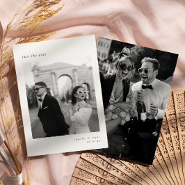 Convites Minimalista Elegante Foto Salvar a data