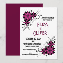 Minimalista elegante luxo moderno floral Borgonha