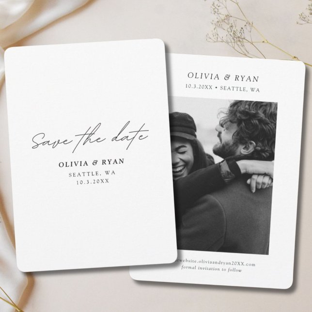 Convites Minimalista Elegante Salvar a Data (Elegant Minimalist Save the Date Invitation
)