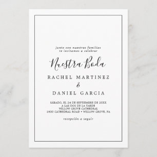 Convites Minimalista espanhol Nuestra Boda