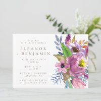 Minimalista Floral De Jardim Roxo Em Um Casamento