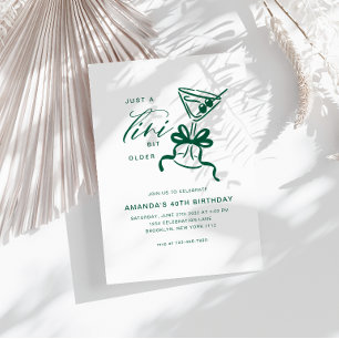 Convites Minimalista Martini Chic Verde Aniversário
