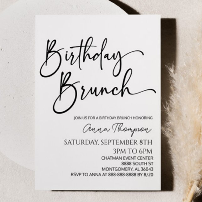 Convites Minimalista Moderno e Minimalista Partido Brunch (Criador carregado)