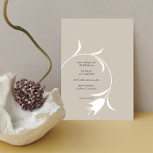 Minimalista Moderno Greige e Floral de Café Matrim