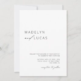 Convites Minimalista Moderno Preto | Código de Casamento Br