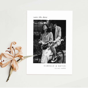 Convites Minimalista moderno salvar a data da foto