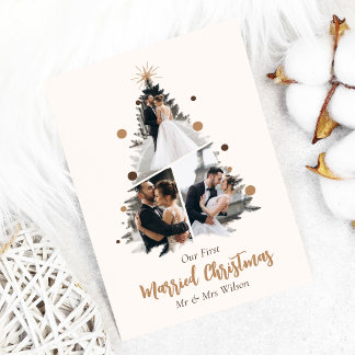 Convites Minimalista Nosso Primeiro Natal Casados Três Foto