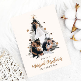 Convites Minimalista Nosso Primeiro Natal Casados Três Foto