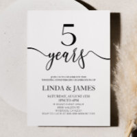 Minimalista Preto e Branco 5º Aniversário de Casam