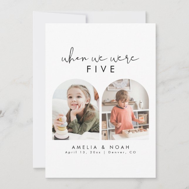 Convites Minimalista Quando Éramos Número de Mesa de Foto (Frente)