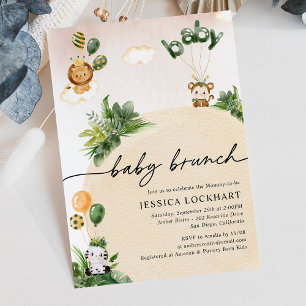 Convites Minimalista Safari Girl Baby Brunch