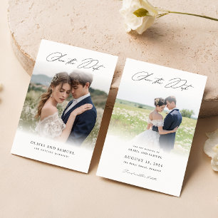 Convites Minimalista Salvar a Data, Foto Boho Salvar a Data