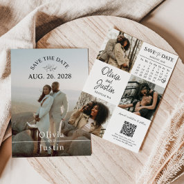 Convites Minimalista Salve a Data com o Código QR